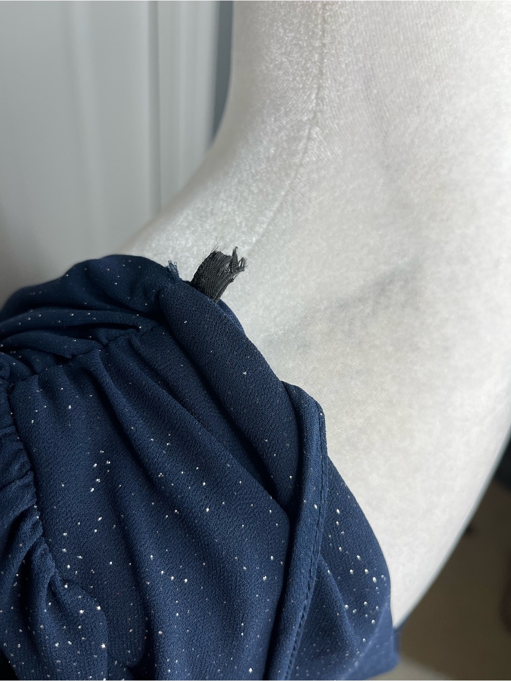 B Darlin Navy Sparkle V-Neck Long-Sleeve Dress - Picture 11 of 12